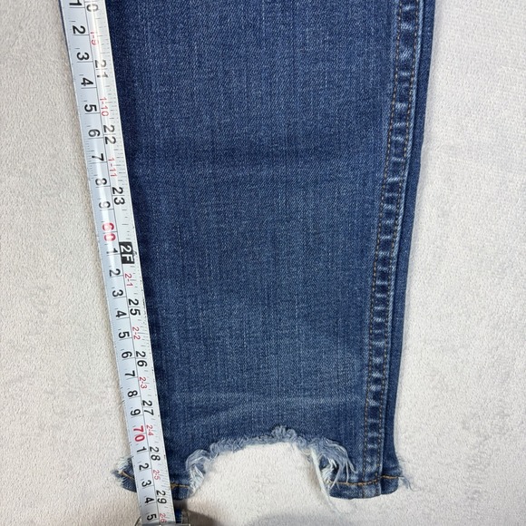 Madewell 10" high rise Women skinny Jeans button fly chewed raw hem  size 26 T - Picture 8 of 12